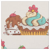 Retro Style Cupcakes Sweet Dessert Muster Stoff (Nahaufnahme)