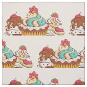 Retro Style Cupcakes Sweet Dessert Muster Stoff (Muster)