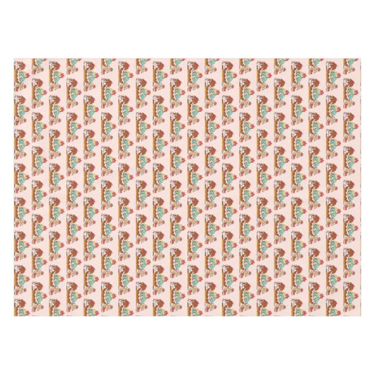 Retro Style Cupcakes Sweet Dessert Muster Tischdecke (Vorderseite (Horizontal))