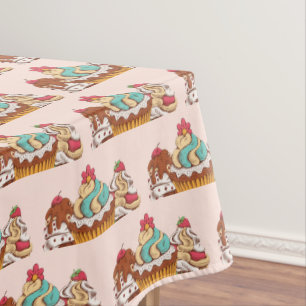Retro Style Cupcakes Sweet Dessert Muster Tischdecke