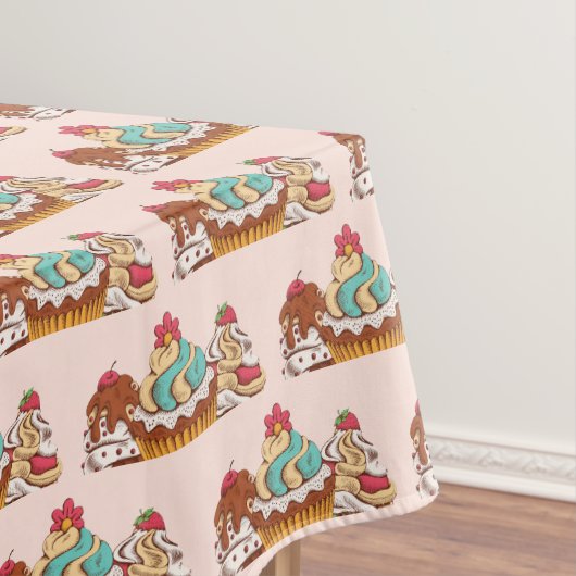 Retro Style Cupcakes Sweet Dessert Muster Tischdecke (Beispiel)