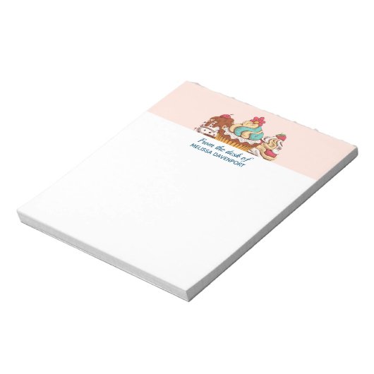 Retro Style Cupcakes Sweet Dessert Notizblock (Rotiert)