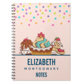 Retro Style Cupcakes Sweet Dessert Notizblock (Vorderseite)