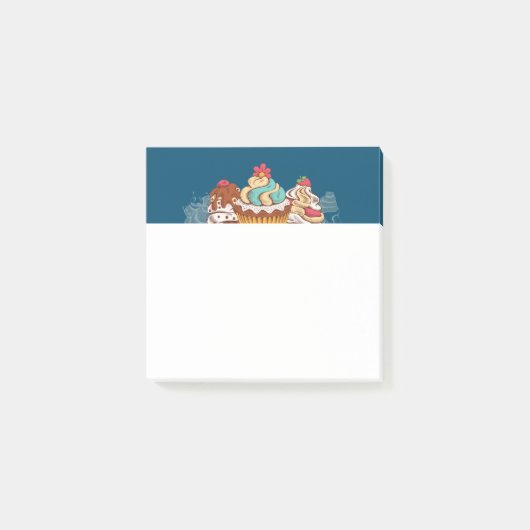 Retro Style Cupcakes Sweet Dessert Post-it Klebezettel (Vorderseite)