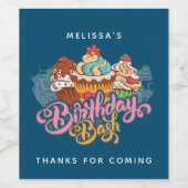 Retro Style Cupcakes Sweet Dessert Weinetikett (Einzelnes Label)