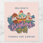 Retro Style Cupcakes Sweet Dessert Weinetikett (Einzelnes Label)