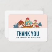 Retro Style Cupcakes Sweet Leckereien Vielen Dank Dankeskarte (Vorne/Hinten)