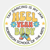 Retro Style Customizable Tap Dance Runder Aufkleber (Vorderseite)