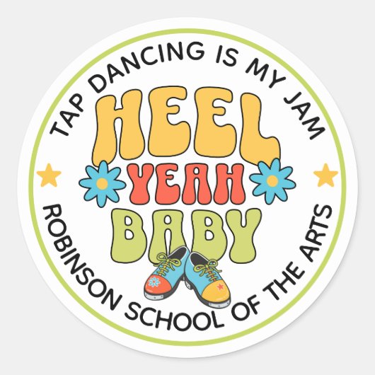 Retro Style Customizable Tap Dance Runder Aufkleber (Vorderseite)