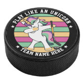 Retro Style Dabbing Unicorn Eishockey Puck (3/4)