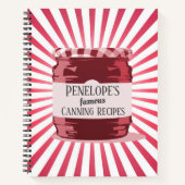 Retro Style Deine berühmten Canning-Rezepte Red Ja Notizblock (Vorderseite)