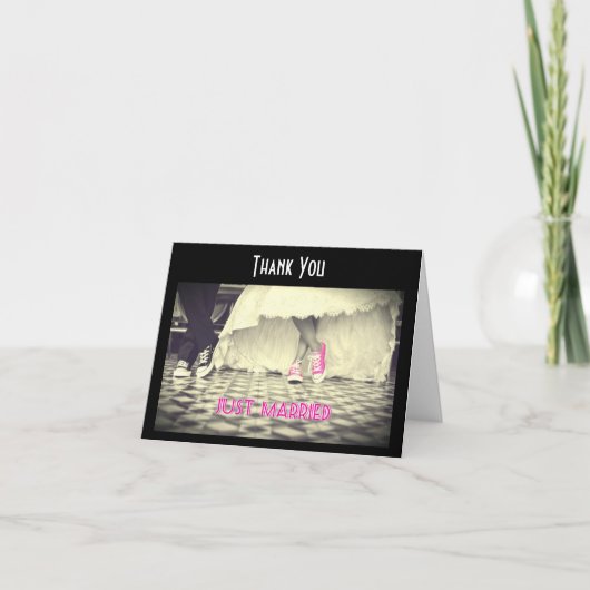 Retro Style Diner Wedding Couple Danke (Vorderseite)