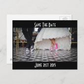 Retro Style Diner Wedding Couple Save the Date Ankündigungspostkarte (Vorne/Hinten)