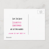 Retro Style Diner Wedding Couple Save the Date Ankündigungspostkarte (Rückseite)