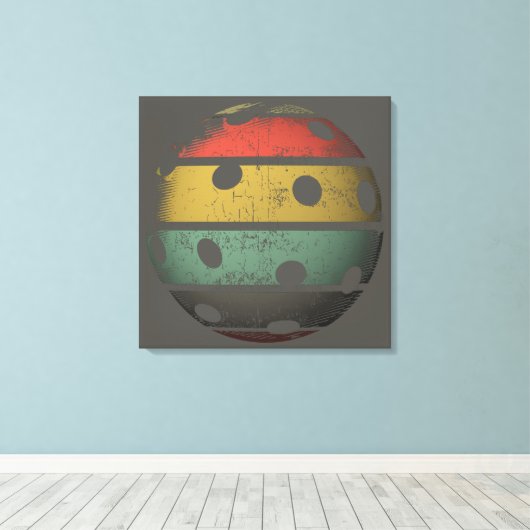 Retro Style Distressed Pickleball Art Leinwanddruck (Insitu (Holzboden))