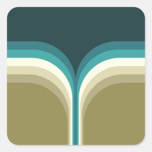 Retro style double arch decoration quadratischer aufkleber