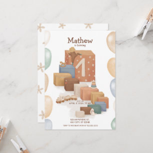 Retro Style Einladung zum ersten Geburtstag