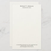 Retro Style Elegant Plain Simple White Briefpapier (Vorne/Hinten)