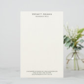 Retro Style Elegant Plain Simple White Briefpapier (Stehend Vorderseite)