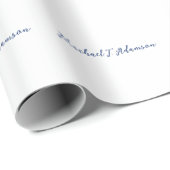 Retro Style Elegant Plain Simple White Calligraphy Geschenkpapier (Rolleneckpunkt)
