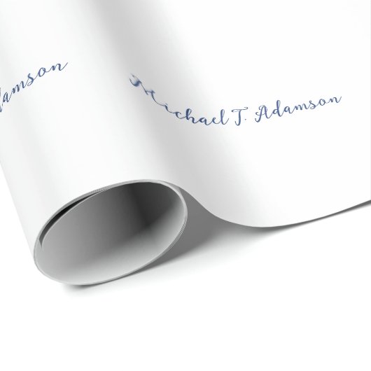 Retro Style Elegant Plain Simple White Calligraphy Geschenkpapier (Rolleneckpunkt)