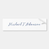 Retro Style Elegant Plain White Calligraphy Name Autoaufkleber (Vorne)