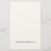 Retro Style Elegant Plain White Calligraphy Name Briefpapier (Vorderseite)