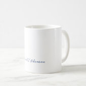 Retro Style Elegant Plain White Calligraphy Name Kaffeetasse (VorderseiteRechts)