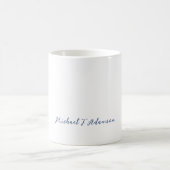 Retro Style Elegant Plain White Calligraphy Name Kaffeetasse (Mittel)