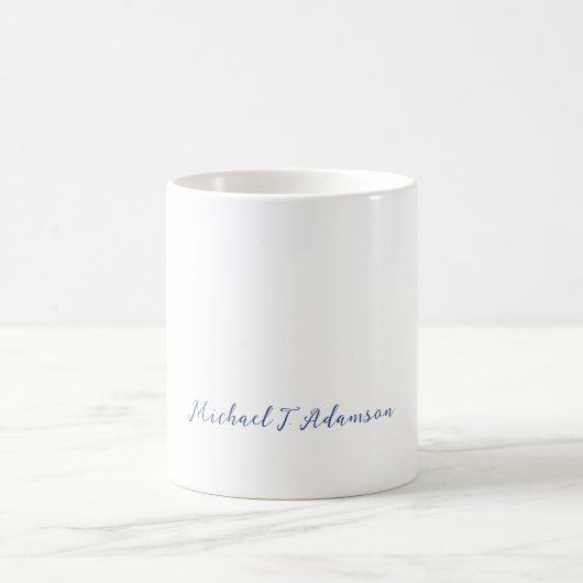Retro Style Elegant Plain White Calligraphy Name Kaffeetasse (Mittel)