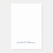 Retro Style Elegant Plain White Calligraphy Name Post-it Klebezettel (Vorderseite)