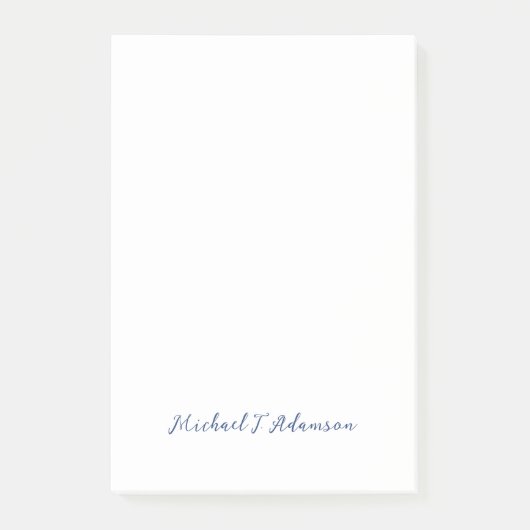 Retro Style Elegant Plain White Calligraphy Name Post-it Klebezettel (Vorderseite)