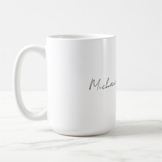 Retro Style Elegante Schlichte, einfache weiße Kal Kaffeetasse (Links)
