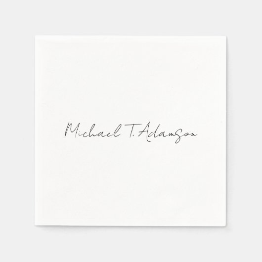 Retro Style Elegante Schlichte, einfache weiße Kal Serviette (Vorderseite)