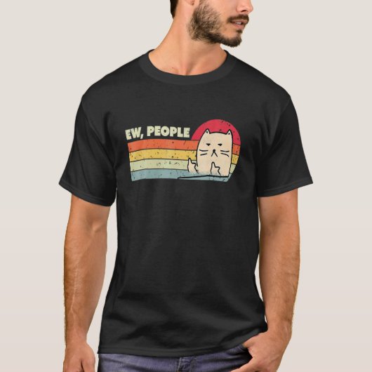 Retro Style Ew People Cat   Cat T-Shirt (Vorderseite)