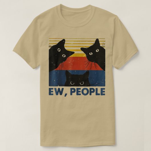 Retro Style Ew People Funny Cat Introvertierte T-Shirt (Design vorne)