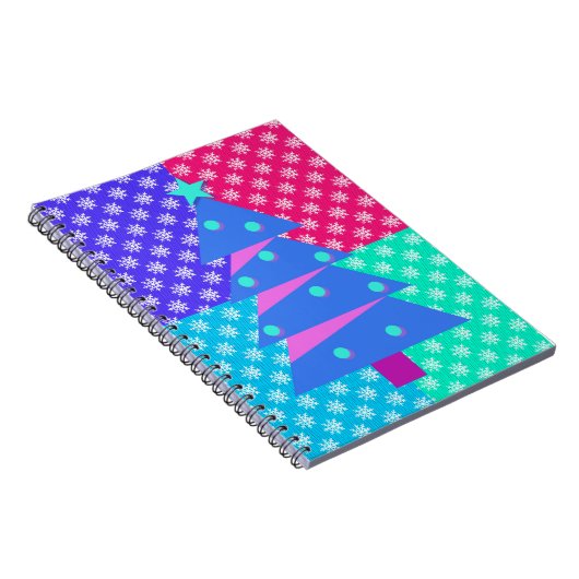 Retro Style Farbenfrohe Schneeflocke Weihnachtsbau Notizblock (Rechte Seite)