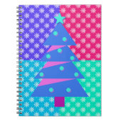 Retro Style Farbenfrohe Schneeflocke Weihnachtsbau Notizblock (Vorderseite)