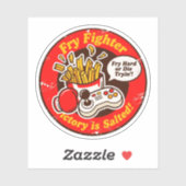 Retro Style Fighting Game & French Fries Design Aufkleber (Blatt)