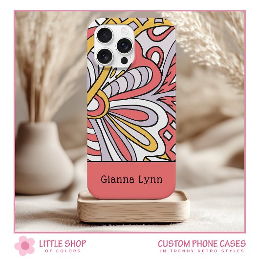 Retro-Style Floral Monogrammed Case-Mate iPhone Hülle