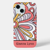 Retro-Style floral monogrammiert Case-Mate iPhone Hülle (Rückseite)