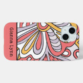 Retro-Style floral monogrammiert Case-Mate iPhone Hülle (Rückseite (Horizontal))