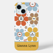 Retro-Style Flower Power Monogrammed Case-Mate iPhone Hülle (Rückseite)