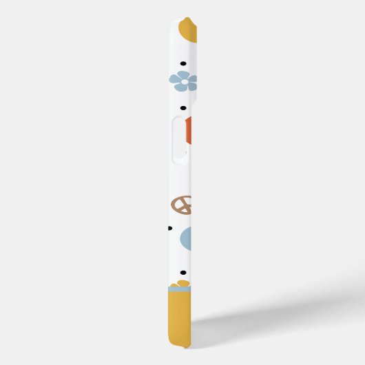 Retro-Style Flower Power Monogrammed Case-Mate iPhone Hülle (Rückseite / Rechts)