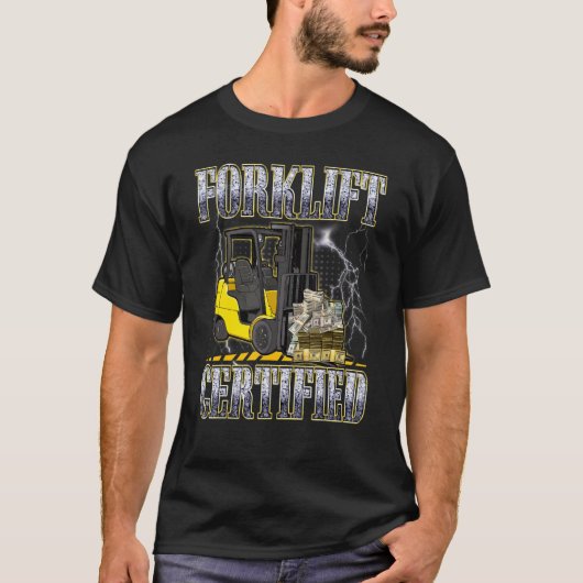 Retro Style  Forklift Operator Forklift Certified  T-Shirt (Vorderseite)