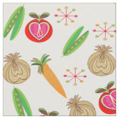 Retro Style Frucht und Gemüse Farbdrucke Stoff (Nahaufnahme)