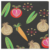 Retro Style Frucht und Gemüse Farbdrucke Stoff (Nahaufnahme)