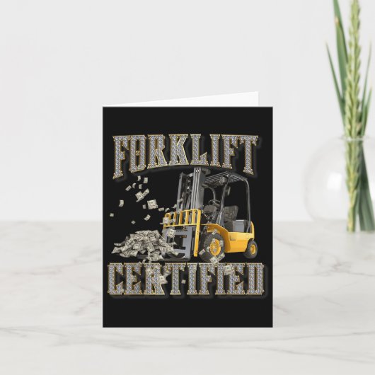 Retro Style Funny Gabelstapler Forklift Certi Karte (Vorderseite)