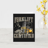 Retro Style Funny Gabelstapler Forklift Certi Karte (Gelbe Blume)