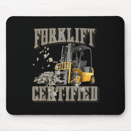 Retro Style Funny Gabelstapler Forklift Certi Mousepad (Vorne)
